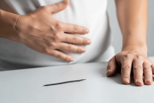 Darstellung eines bleistiftförmigen Stuhls zur Veranschaulichung