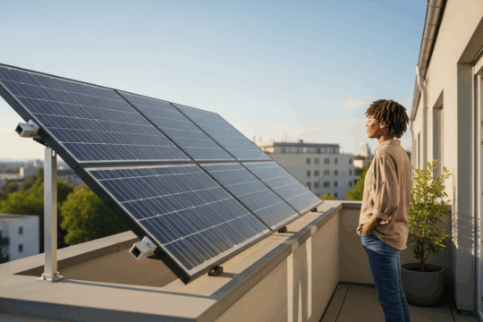 Balkonkraftwerk Stromerzeugung auf einem Balkon