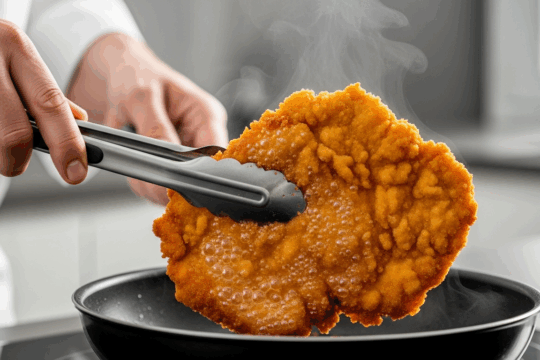 Schnitzel panieren mit Mineralwasser