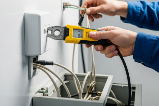 Elektroarbeiten selbst machen – Heimwerker beim Lampenanschluss