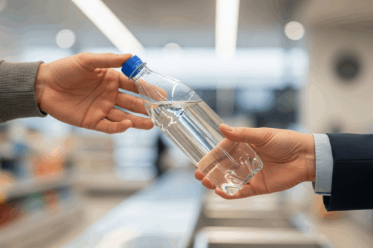 Pfandrückgabe im Supermarkt manuelle Annahme