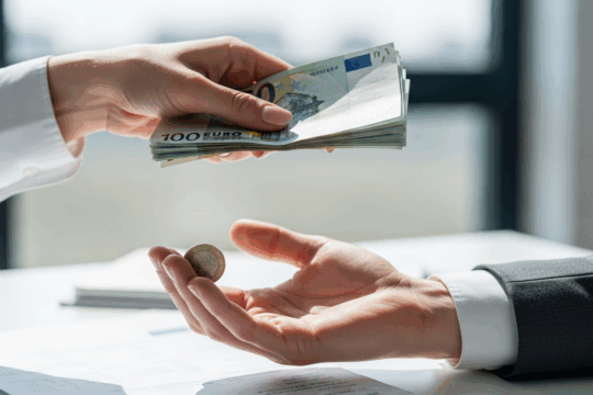 Illustration einer Findom finanziellen Dominanz Beziehung